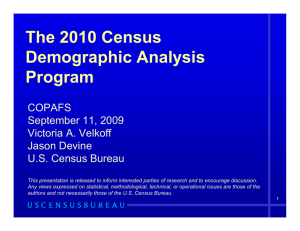 The 2010 Census Demographic Analysis Program