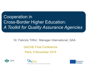 Cooperation in Cross-Border Higher Education: A Toolkit for