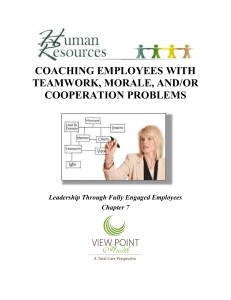 Coaching Employees With Team Work, Morale, and/or Cooperation