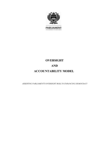 OVERSIGHT AND ACCOUNTABILITY MODEL