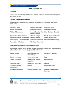 Model Parliament Unit Test Bank Choose from the following