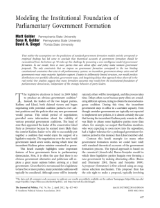 Modeling the Institutional Foundation of Parliamentary