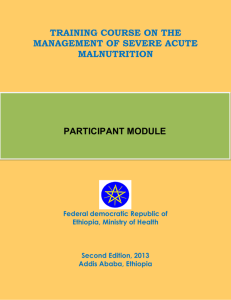 training course on the management of severe acute malnutrition