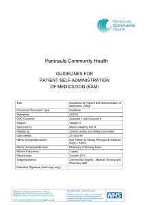 Patient Self Administration of Medicine (SAM)