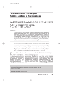 The Shouldice technique - Canadian Journal of Surgery