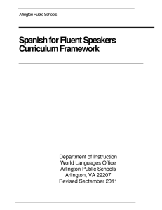 Spanish for Fluent Speakers Curriculum Framework