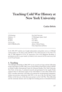 Teaching Cold War History at New York University
