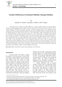 Gender Differences in Postural Stability Among Children