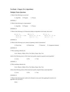 Test Bank Chapter Five (Algorithms)