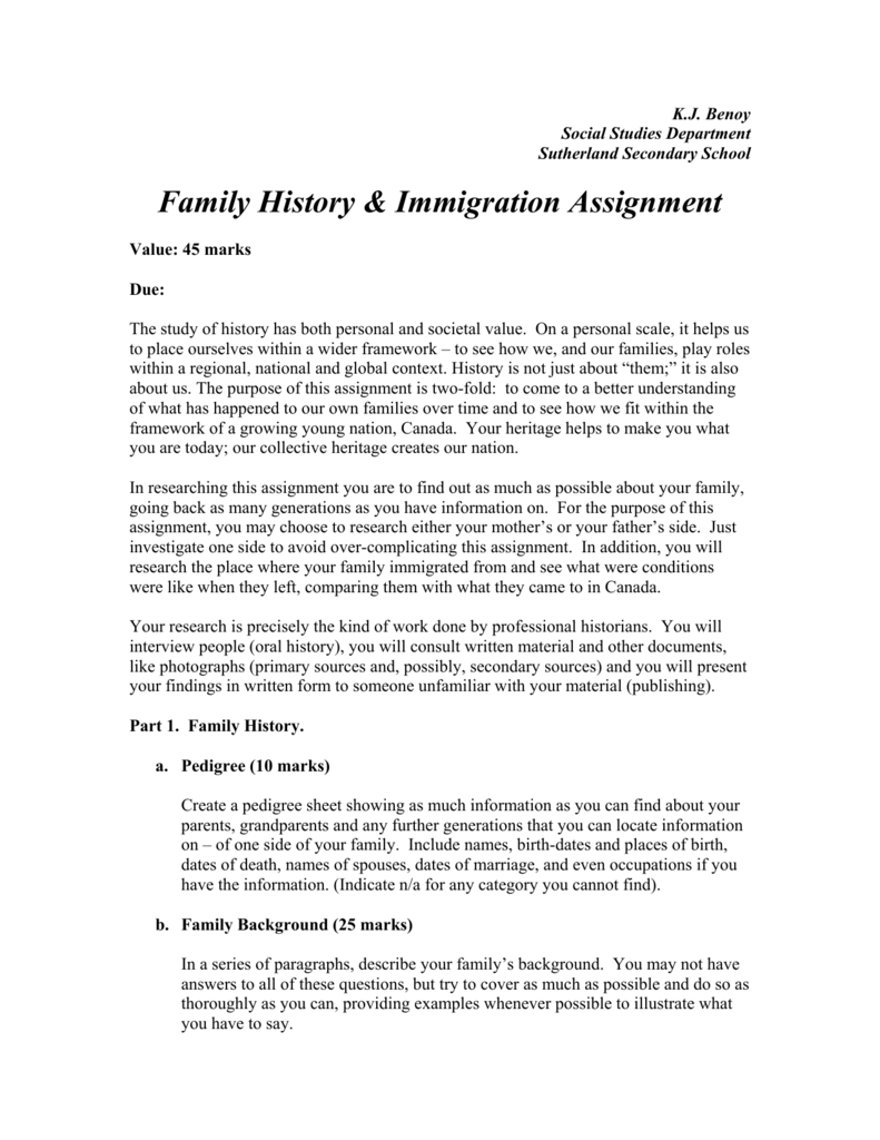 family background essay sample
