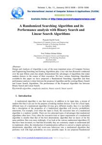 A Randomized Searching Algorithm and its Performance analysis