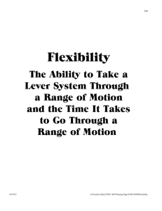 Flexibility - Exercise Sciences!