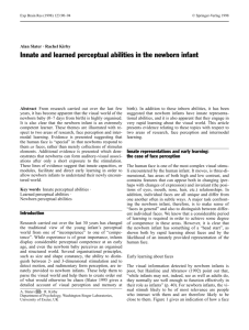 Innate and learned perceptual abilities in the newborn infant