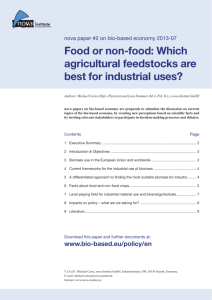 Food or non-food: Which agricultural feedstocks are best