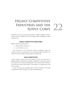 22. Highly Competitive Industries and the Supply Curve