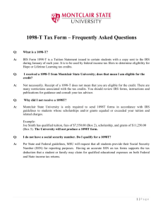 1098-T Tax Form – Frequently Asked Questions