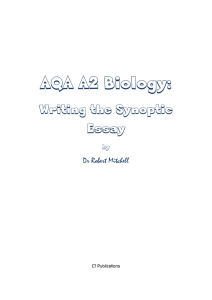AQA A2 Biology: Writing the synoptic essay