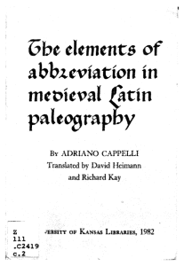 The elements of abbreviation in medieval Latin