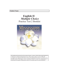 English II Multiple Choice - Mississippi Department of Education
