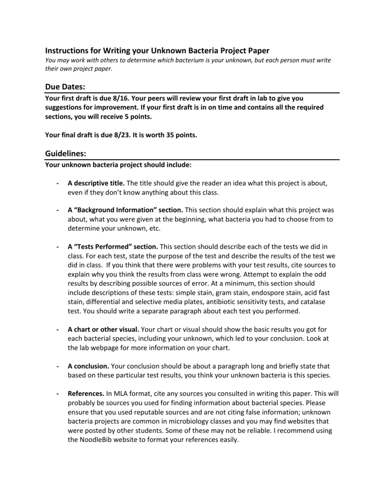 How To Identify Unknown Bacteria Chart
