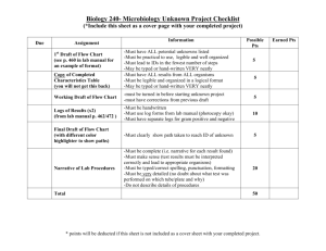 Biology 41- Microbiology Unknown Project Checklist