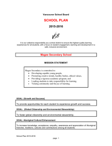 Magee School Plan - Vancouver School Board