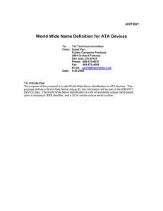 World Wide Name Definition for ATA Devices