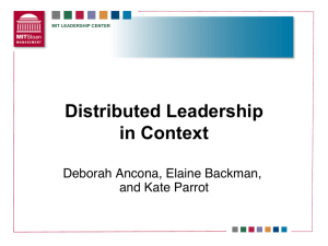 Distributed Leadership in Context