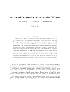 Asymmetric information and the pecking (dis)order