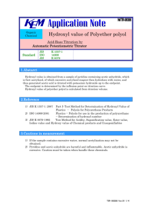 Hydroxyl value of Polyether polyol
