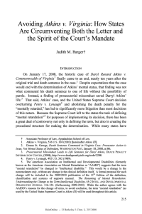 Avoiding Atkins v. Virginia - Berkeley Journal of Criminal Law