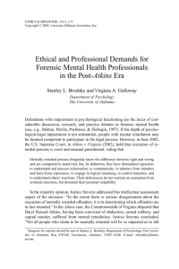 Ethical and Professional Demands for Forensic Mental Health