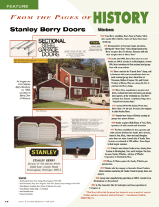 Stanley Berry Doors HISTORY FROM THE PAGES OF