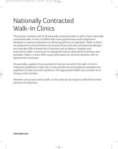 Nationally Contracted Walk-In Clinics