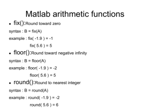 Matlab arithmetic functions