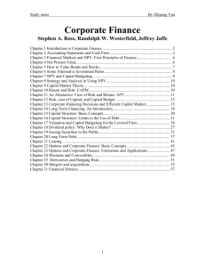 Chapter 1 Introduction to Corporate Finance