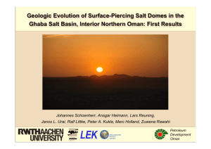 Geologic Evolution of Surface-Piercing Salt Domes in the Ghaba