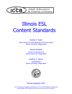 Illinois ESL Content Standards - Illinois Community College Board