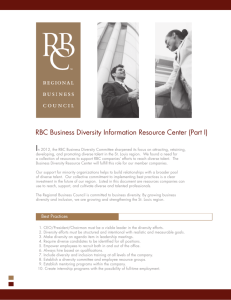 RBC Business Diversity Information Resource Center (Part I)