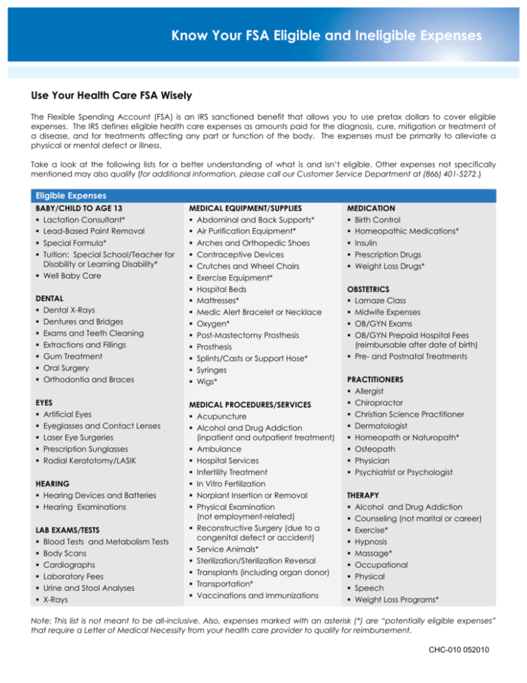 know-your-fsa-eligible-and-ineligible-expenses