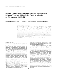 Genetic linkage and association analysis for loneliness in Dutch twin
