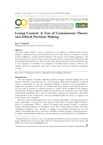 A Test of Containment Theory and Ethical Decision Making