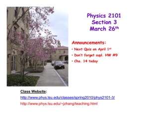 Lecture 25 - LSU Physics & Astronomy