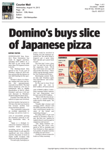 Domino's buys slice of Japanese pizza