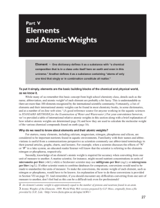 Elements and Atomic Weights - Florida LAKEWATCH