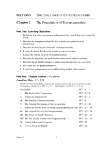 Chapter 1 The Foundations of Entrepreneurship