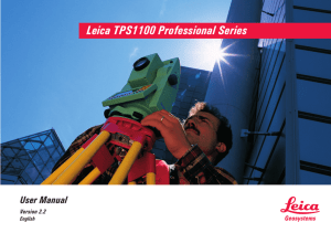 Leica TPS 1100 Series User Manual PDF - Opti