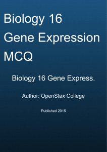 Biology 16 Gene Express.
