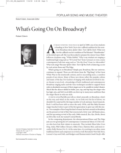 What's Going On On Broadway? - National Association of Teachers