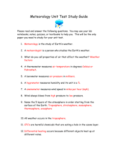Meteorology Unit Test Study Guide